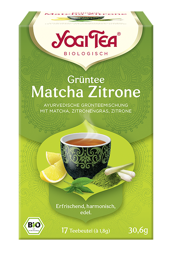 BIO YOGI TEA Grüntee Matcha Zitrone | 17 x 1,8g