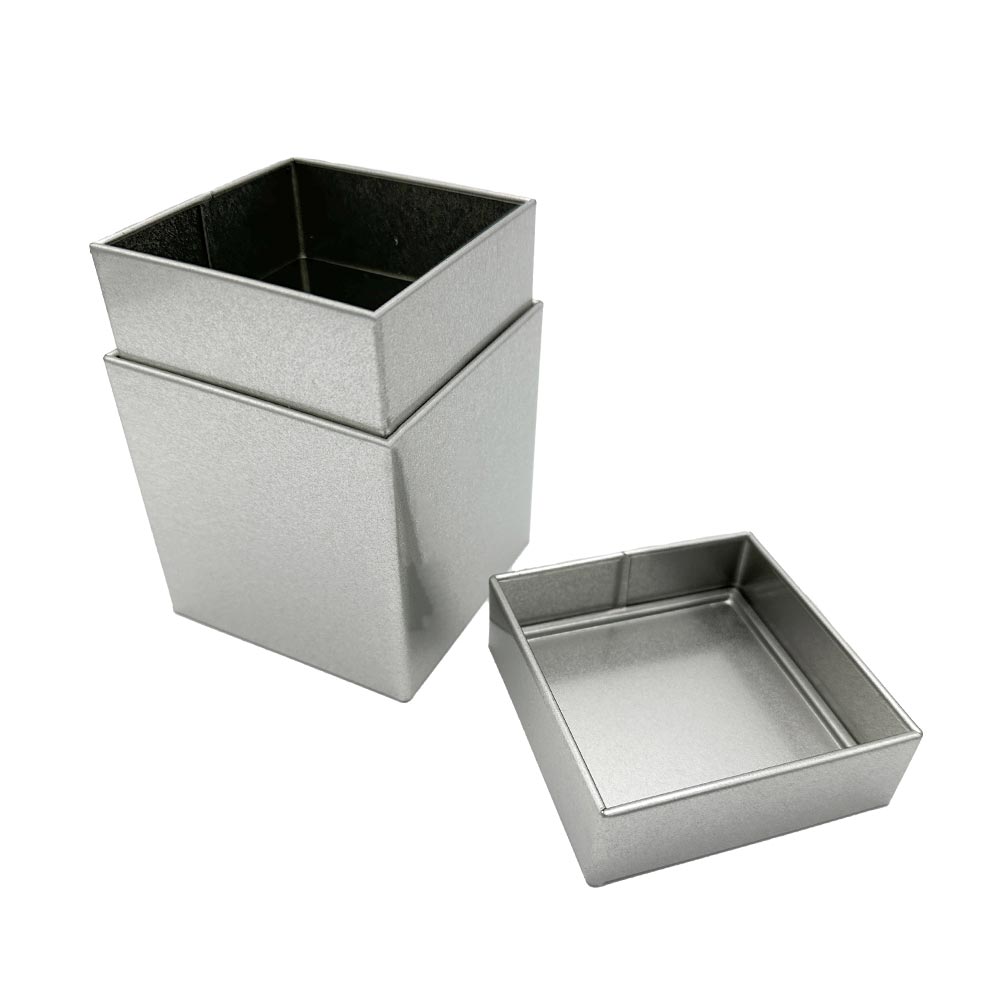 6er Set Tee- & Gewürz-Dose quadratisch | silverglow 78 x 78 x 110 mm