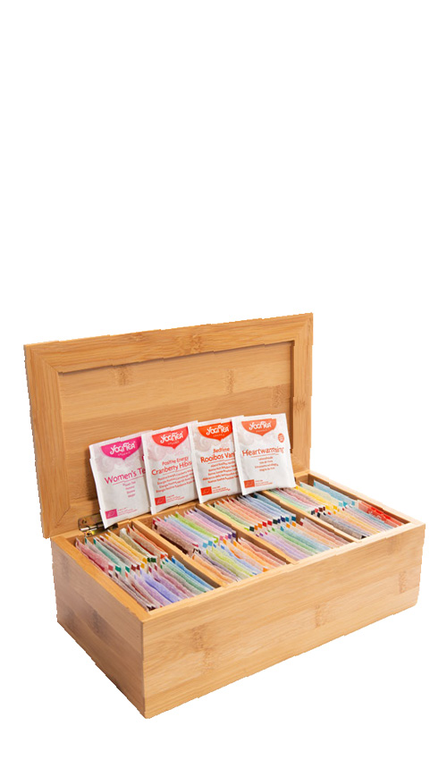 Probierbox aus Holz mit YOGI TEA | 48 Sorten