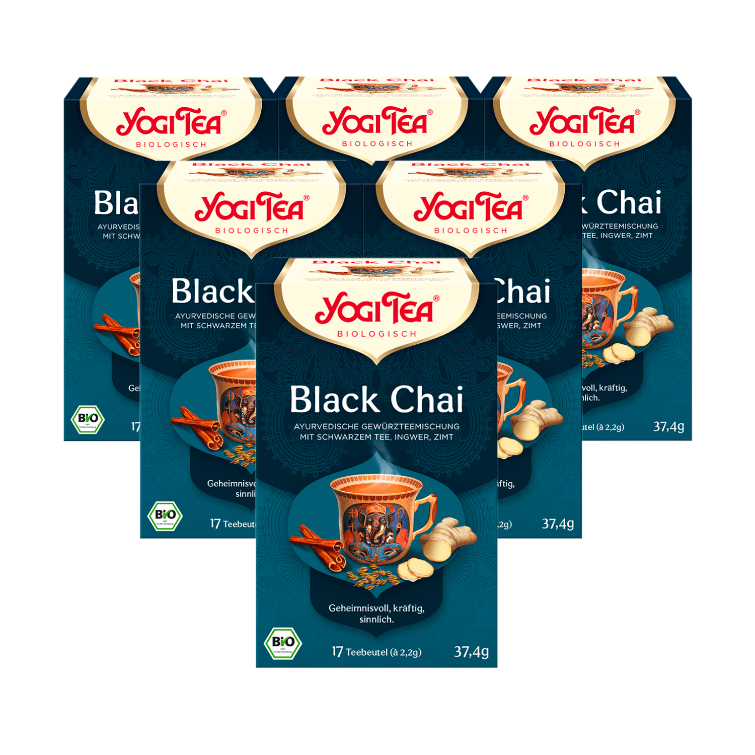 6 x BIO YOGI TEA Black Chai | 6 x 37,4g