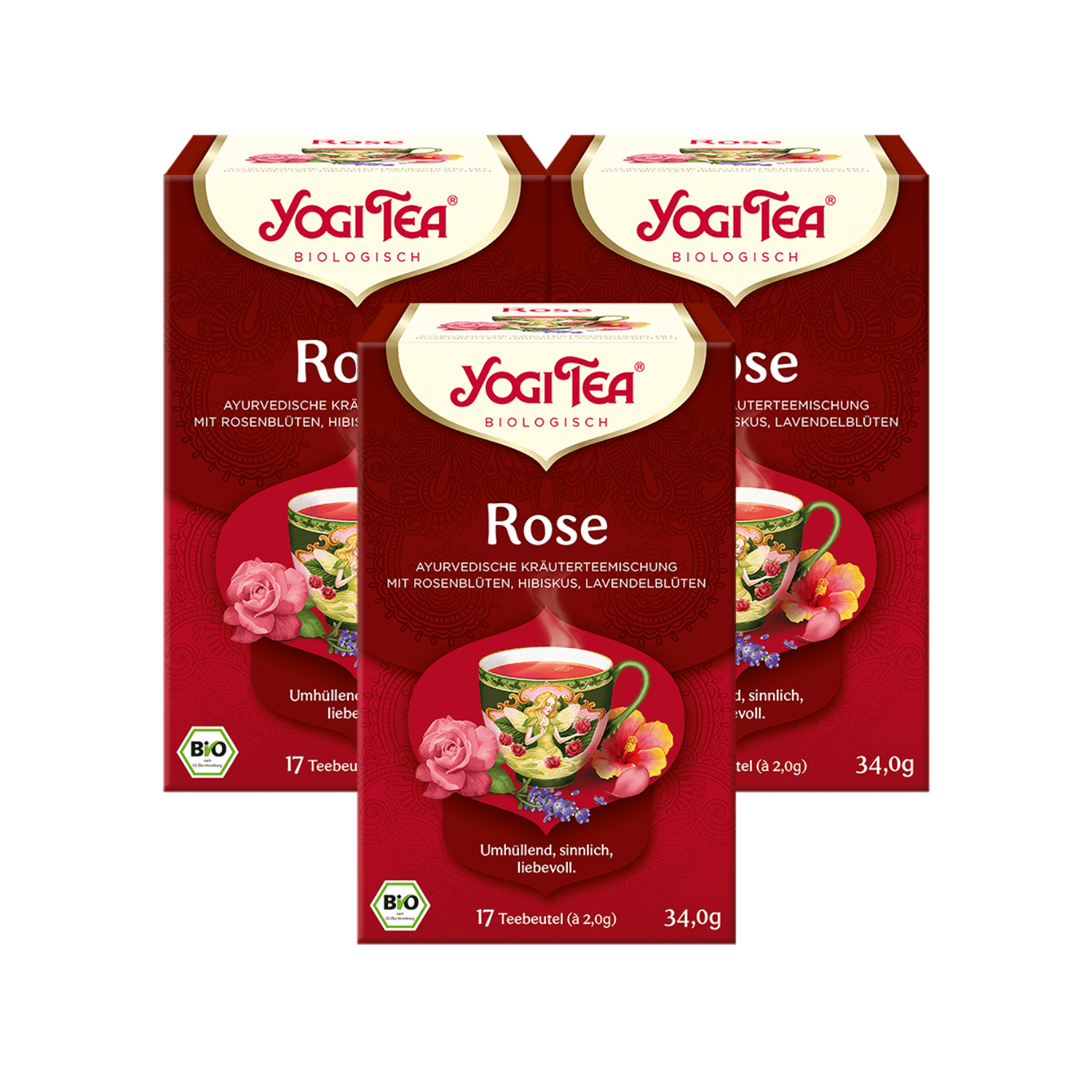 3 x BIO YOGI TEA Rose | 3 x 34g