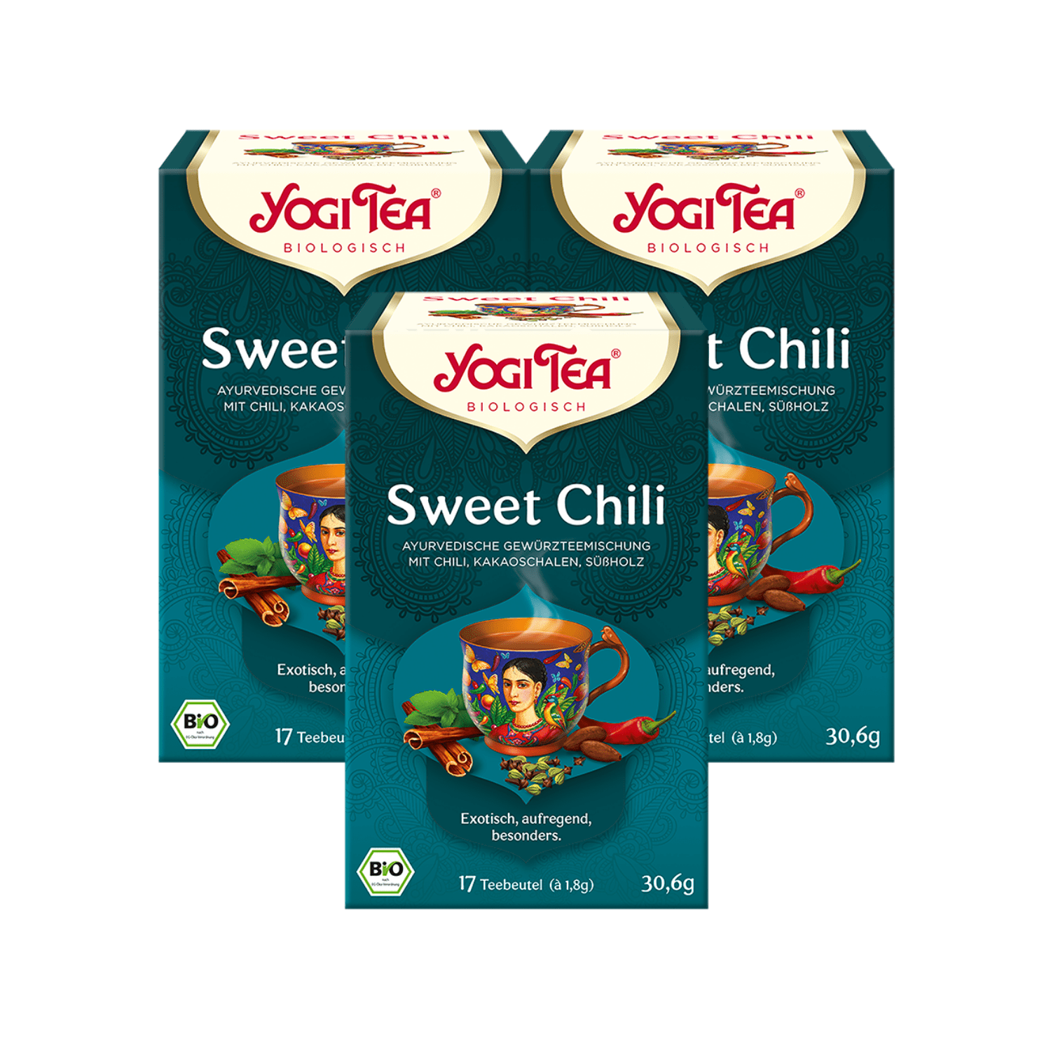 3 x BIO YOGI TEA Sweet Chili | 3 x 30,6g
