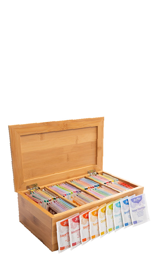 Probierbox aus Holz mit YOGI TEA | 48 Sorten