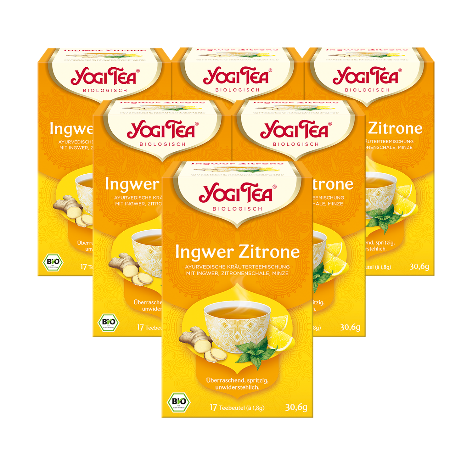 6 x BIO YOGI TEA Ingwer Zitrone | 6 x 30,6g