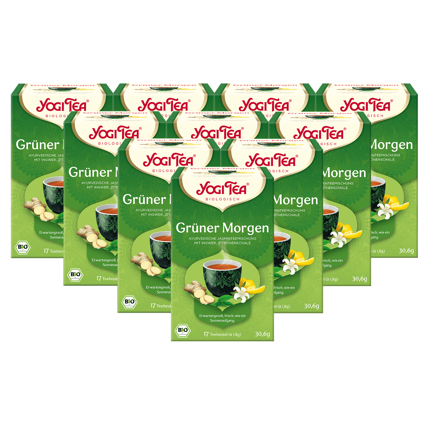 10 x BIO YOGI TEA Grüner Morgen | 10 x 30,6g 