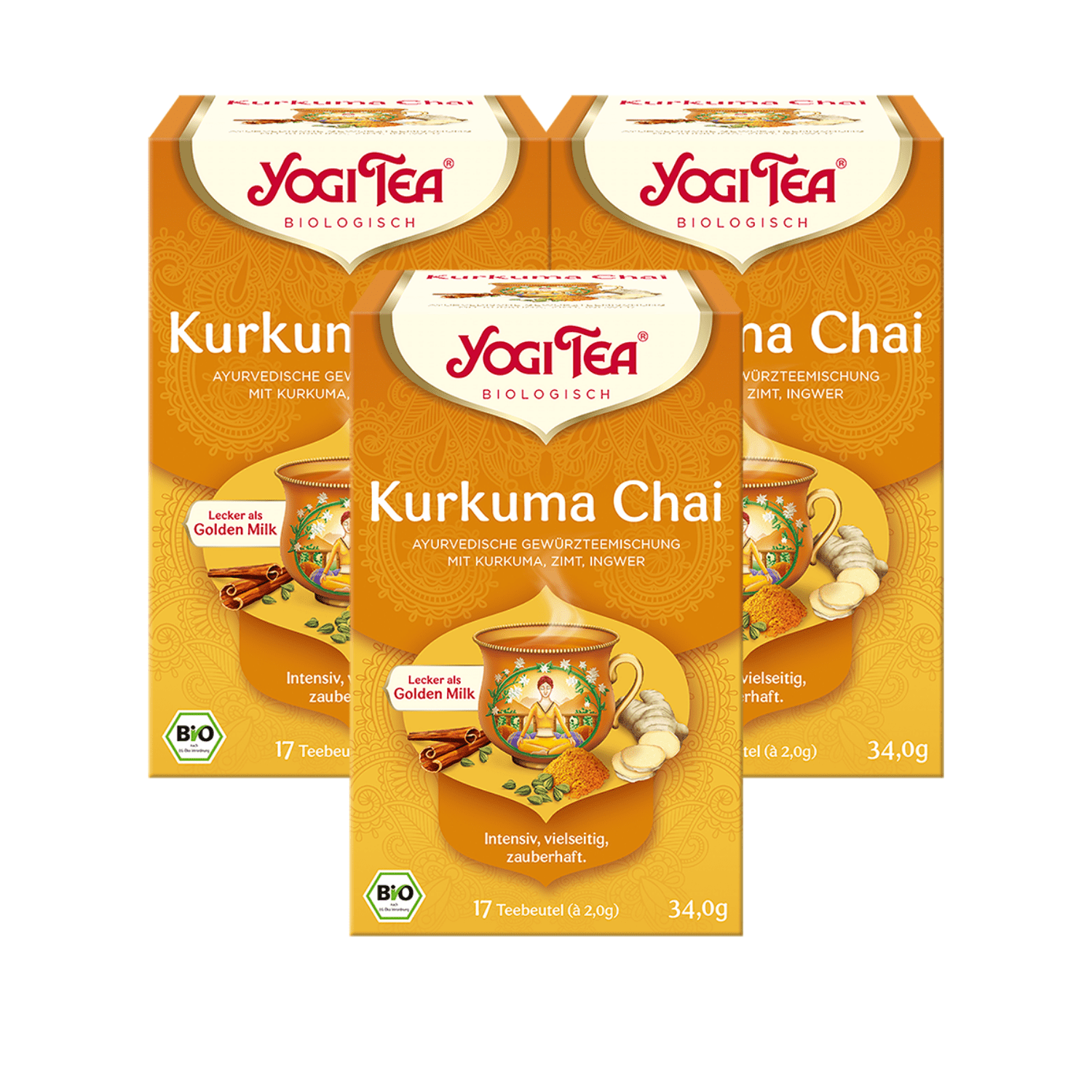 3 x BIO YOGI TEA Kurkuma Chai | 3 x 34g