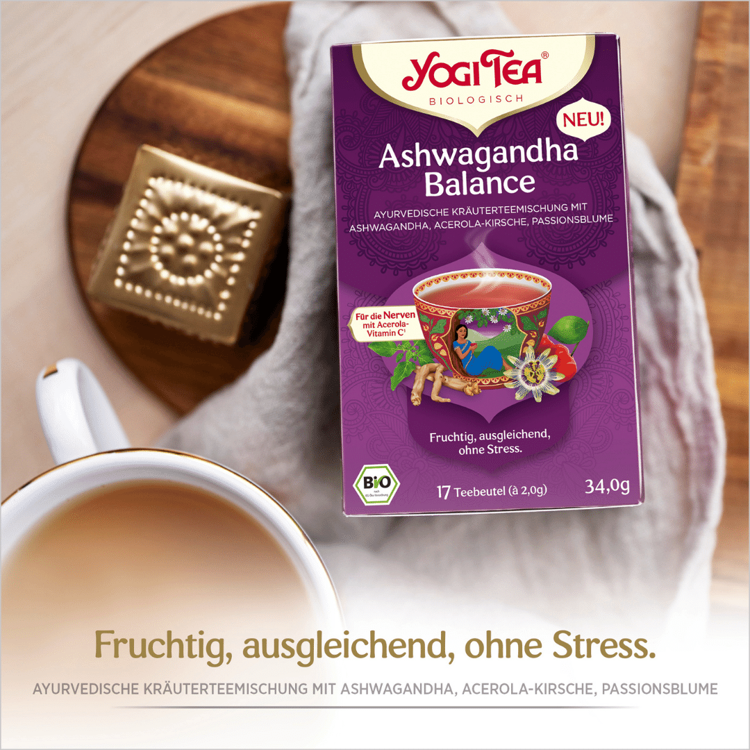 3 x YOGI TEA Ashwagandha Balance Bio 34g Bio Kräutertee - fruchtig. ausgleichend