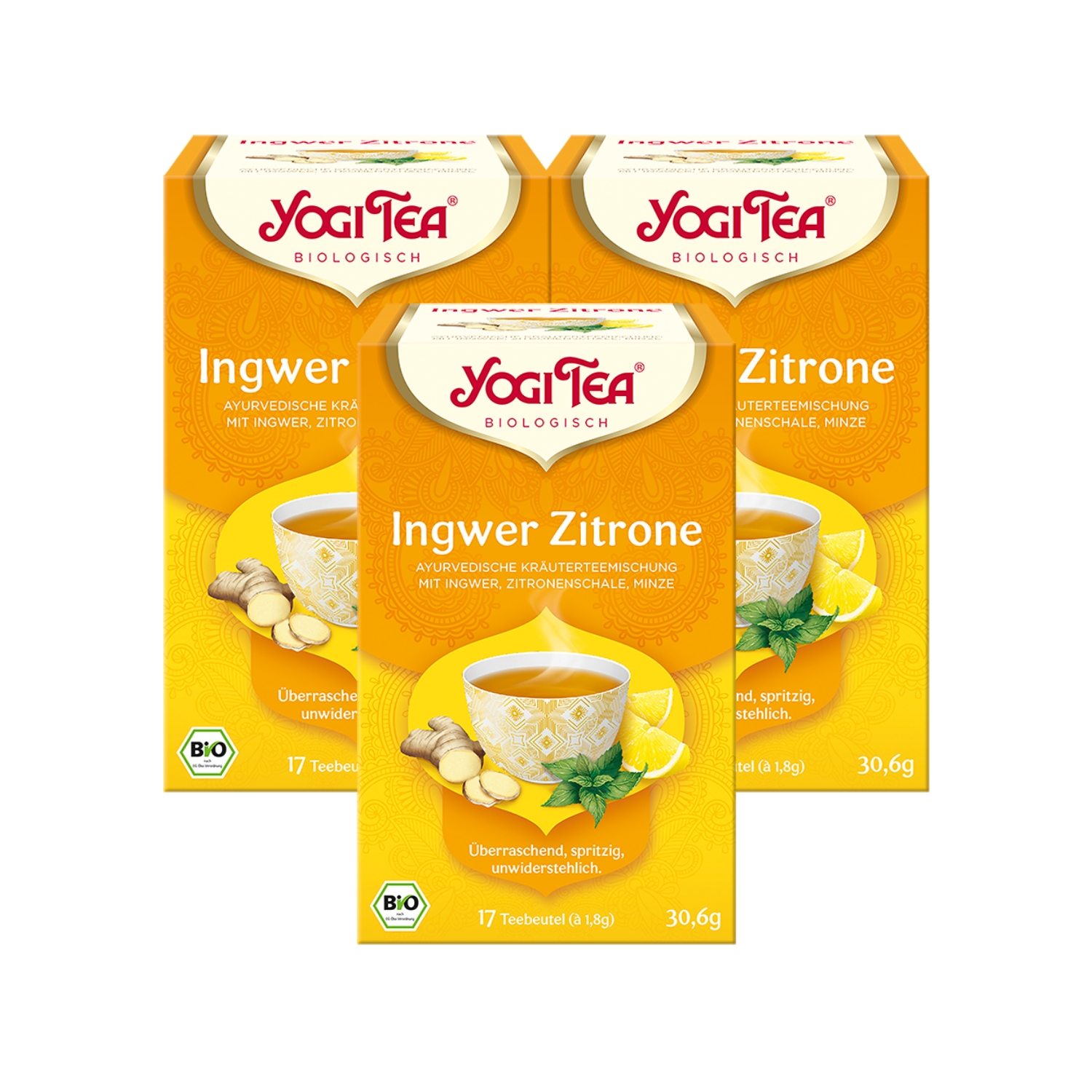3 x BIO YOGI TEA Ingwer Zitrone | 3 x 30,6g