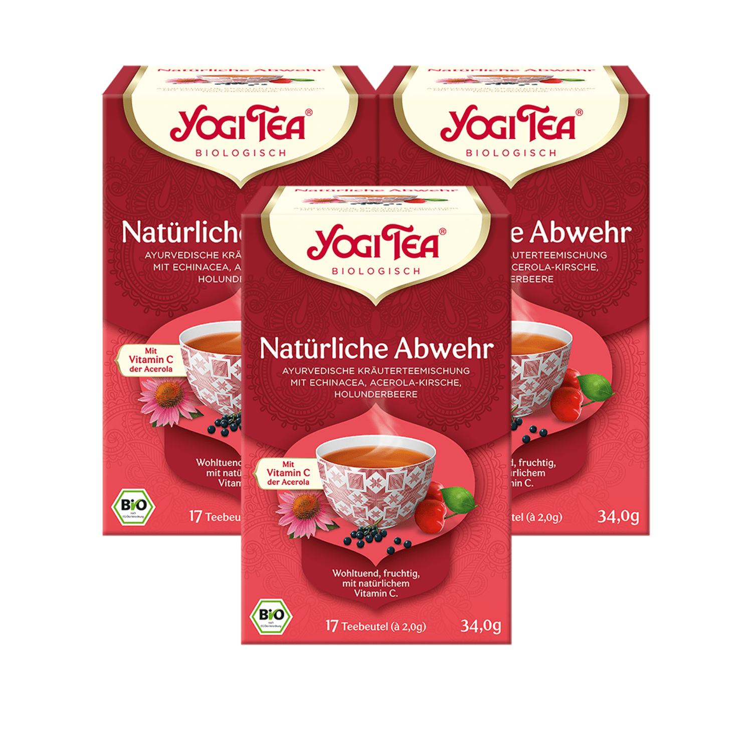 3 x BIO YOGI TEA Natürliche Abwehr | 3 x 34g