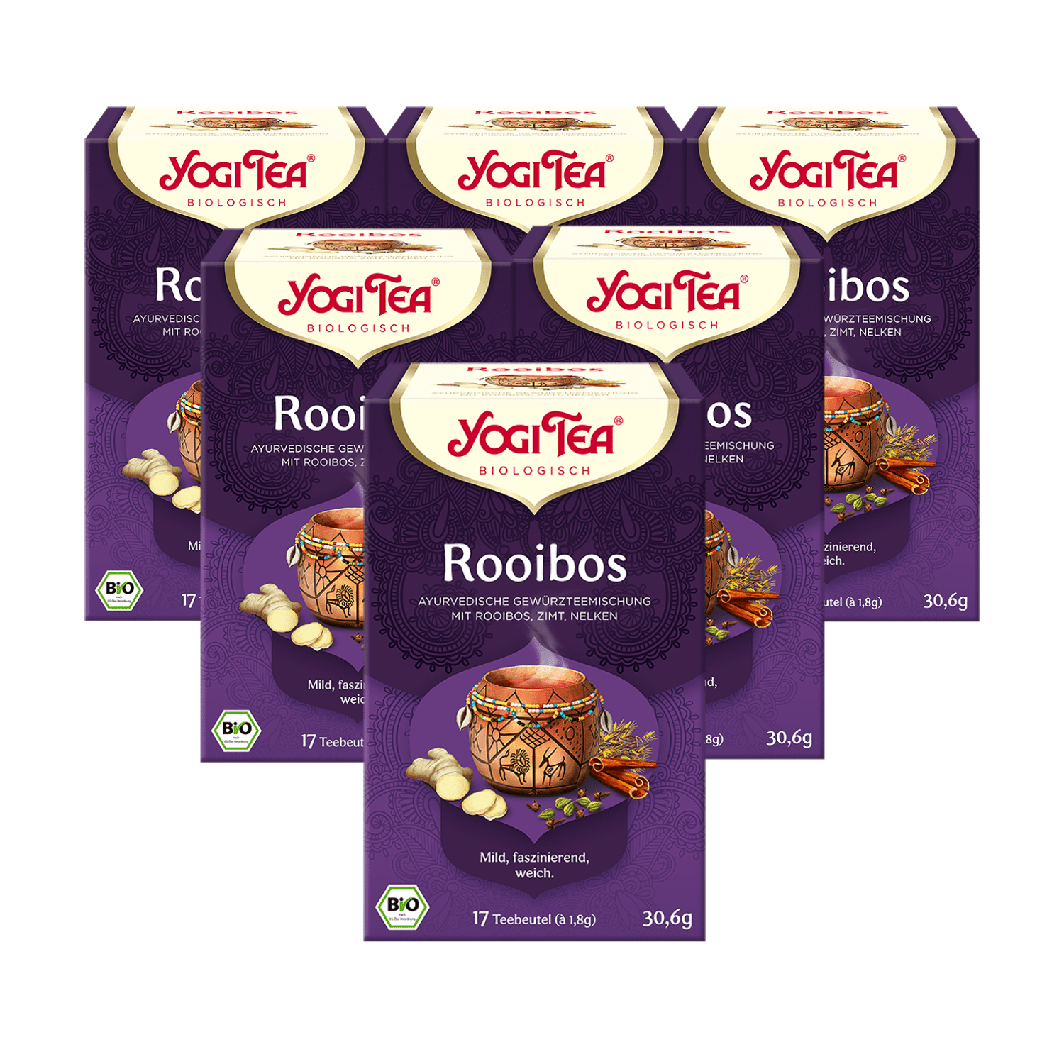 6 x BIO YOGI TEA Rooibos | 6 x 30,6g