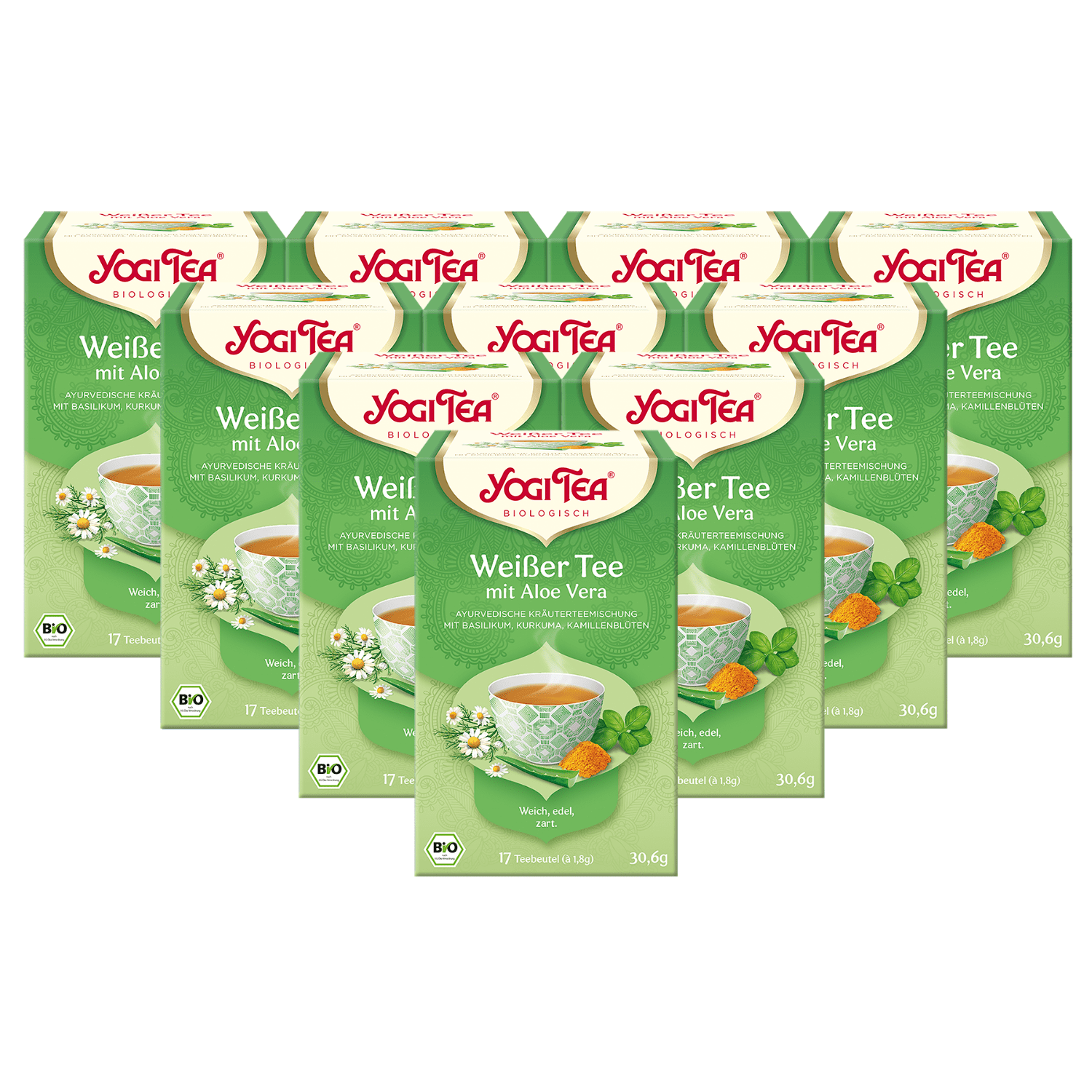 10x BIO YOGI TEA Weißer Tee Aloe Vera | 10 x 30,6g