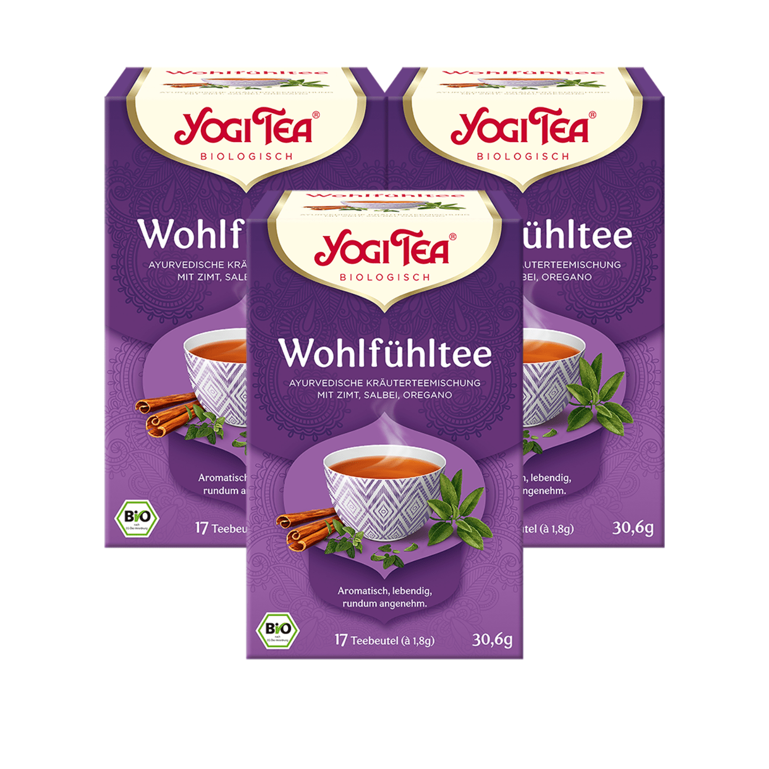 3 x BIO YOGI TEA Wohlfühltee | 3 x 30,6g