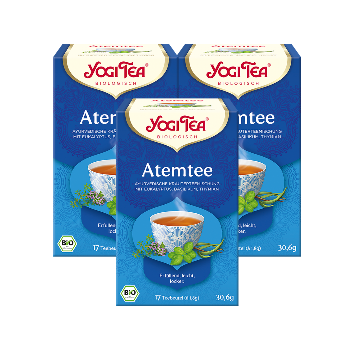 3 x BIO YOGI TEA Atemtee | 3 x 30,6g