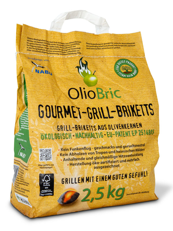 OlioBric | Grillbriketts aus Olivenresten | 2,5kg