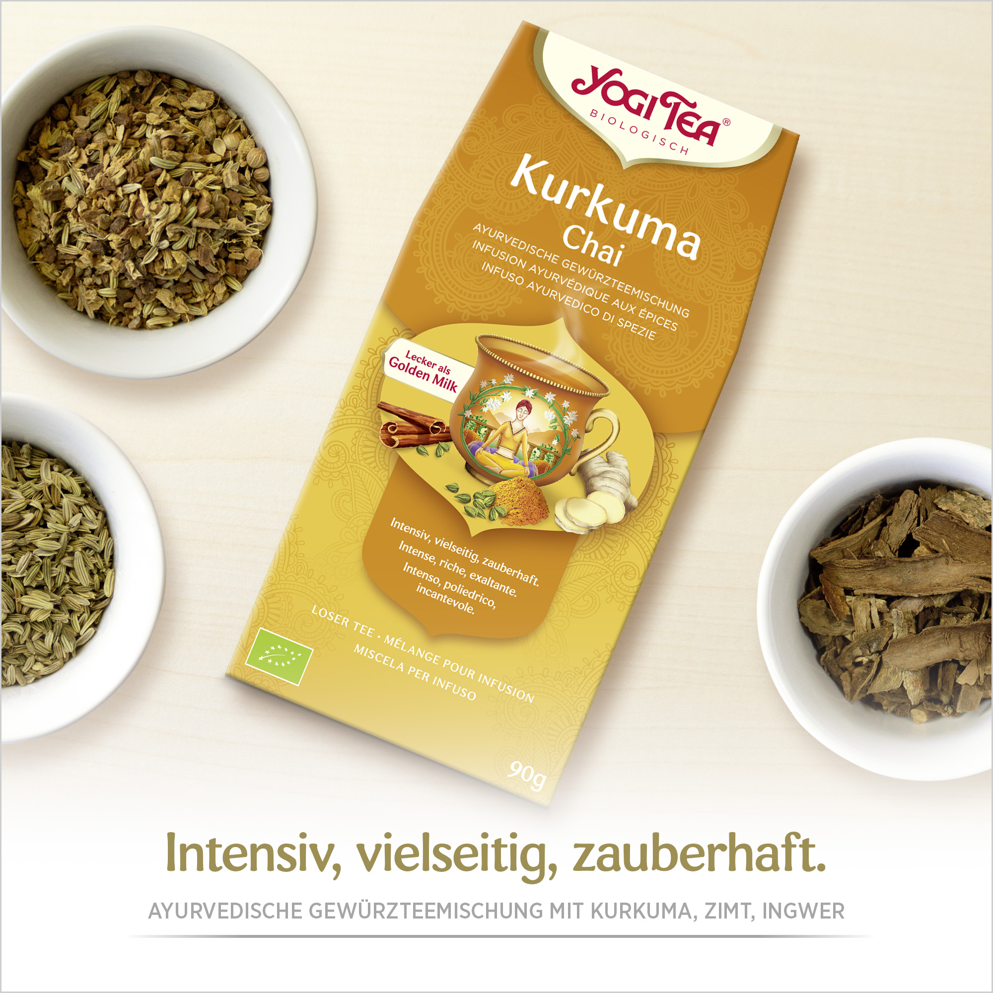 3 x BIO YOGI TEA Kurkuma Chai | 3x90g lose 