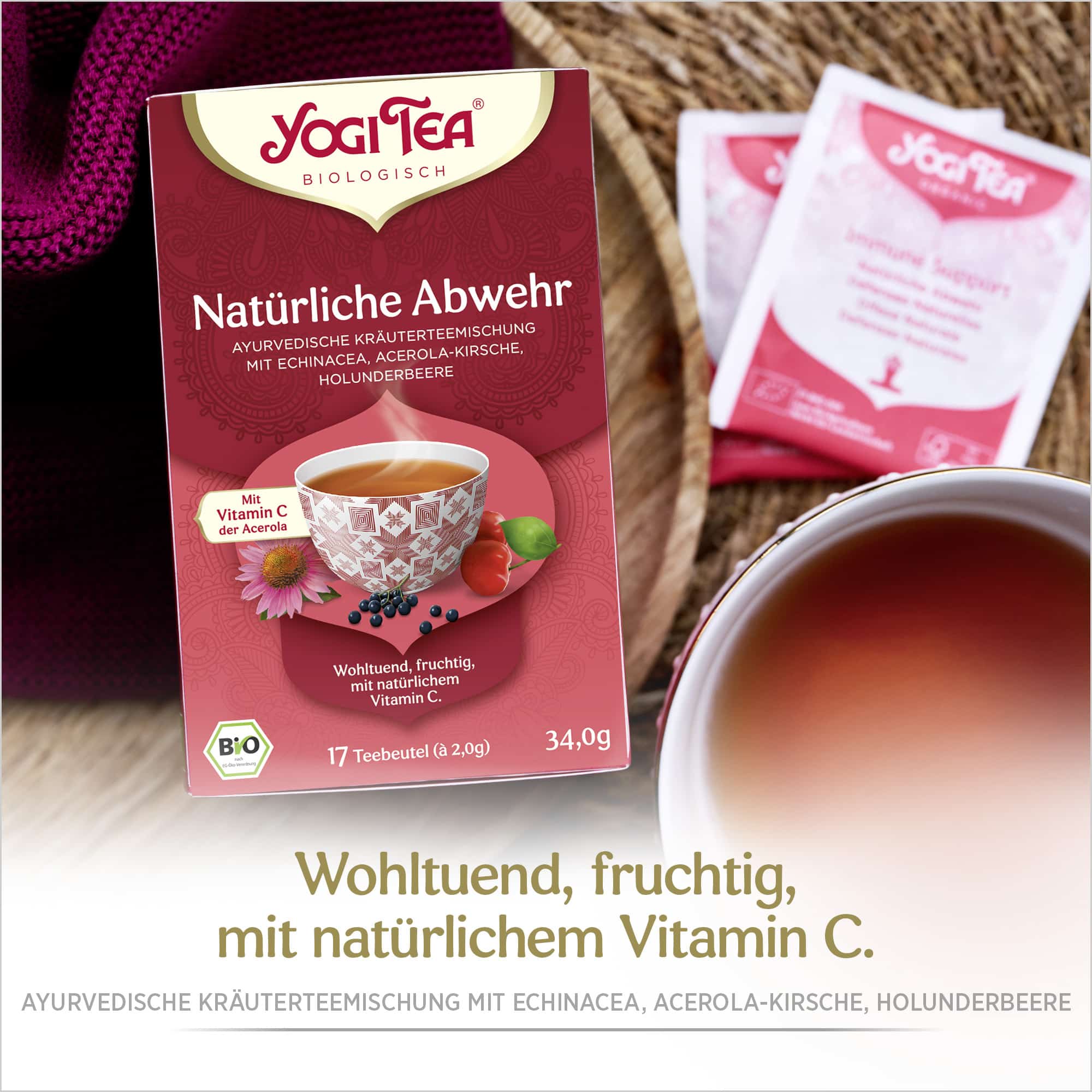 3 x BIO YOGI TEA Natürliche Abwehr | 3 x 34g