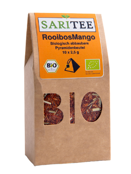 BIO SariTee RooibosMango | Pyramidenbeutel 10x2,5g 