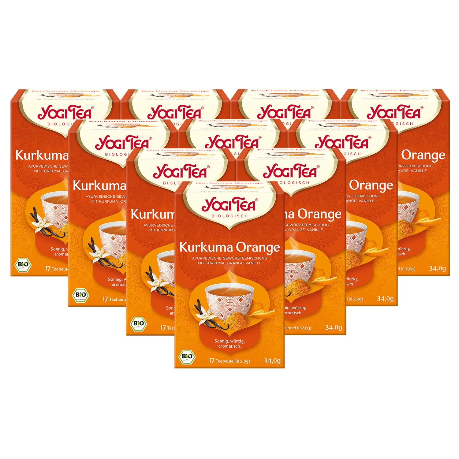 10 x BIO YOGI TEA Kurkuma Orange | 10 x 34g 