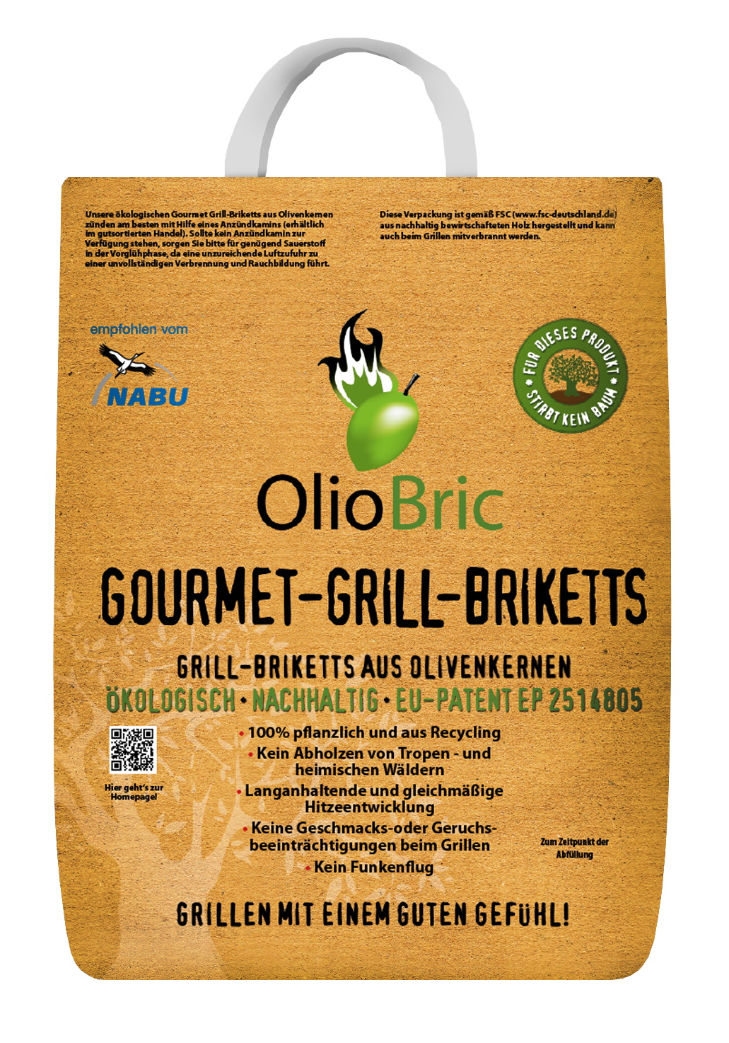 OlioBric | Grillbriketts aus Olivenresten | 3kg 