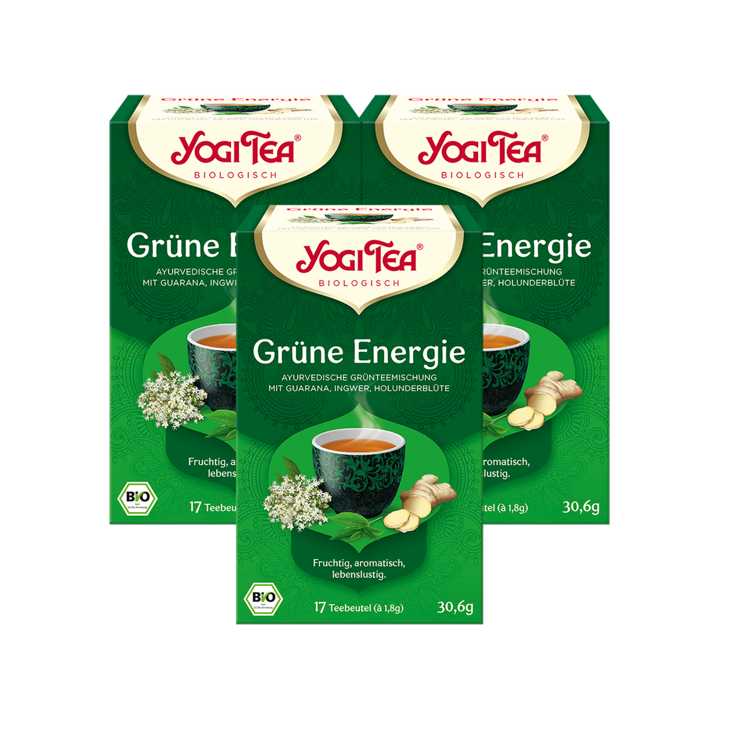 3 x BIO YOGI TEA Grüne Energie | 3 x 30,6g