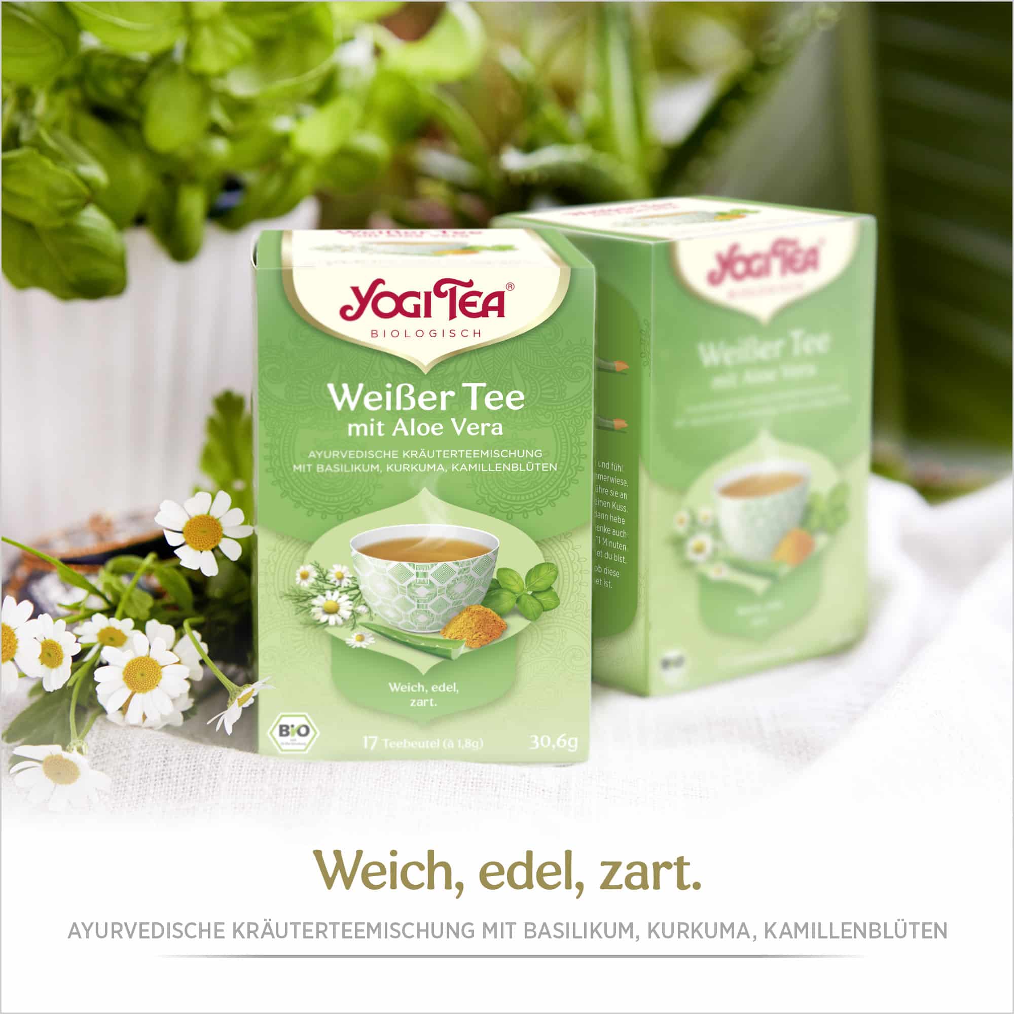 BIO YOGI TEA Weißer Tee mit Aloe Vera | 17 x 1,8g