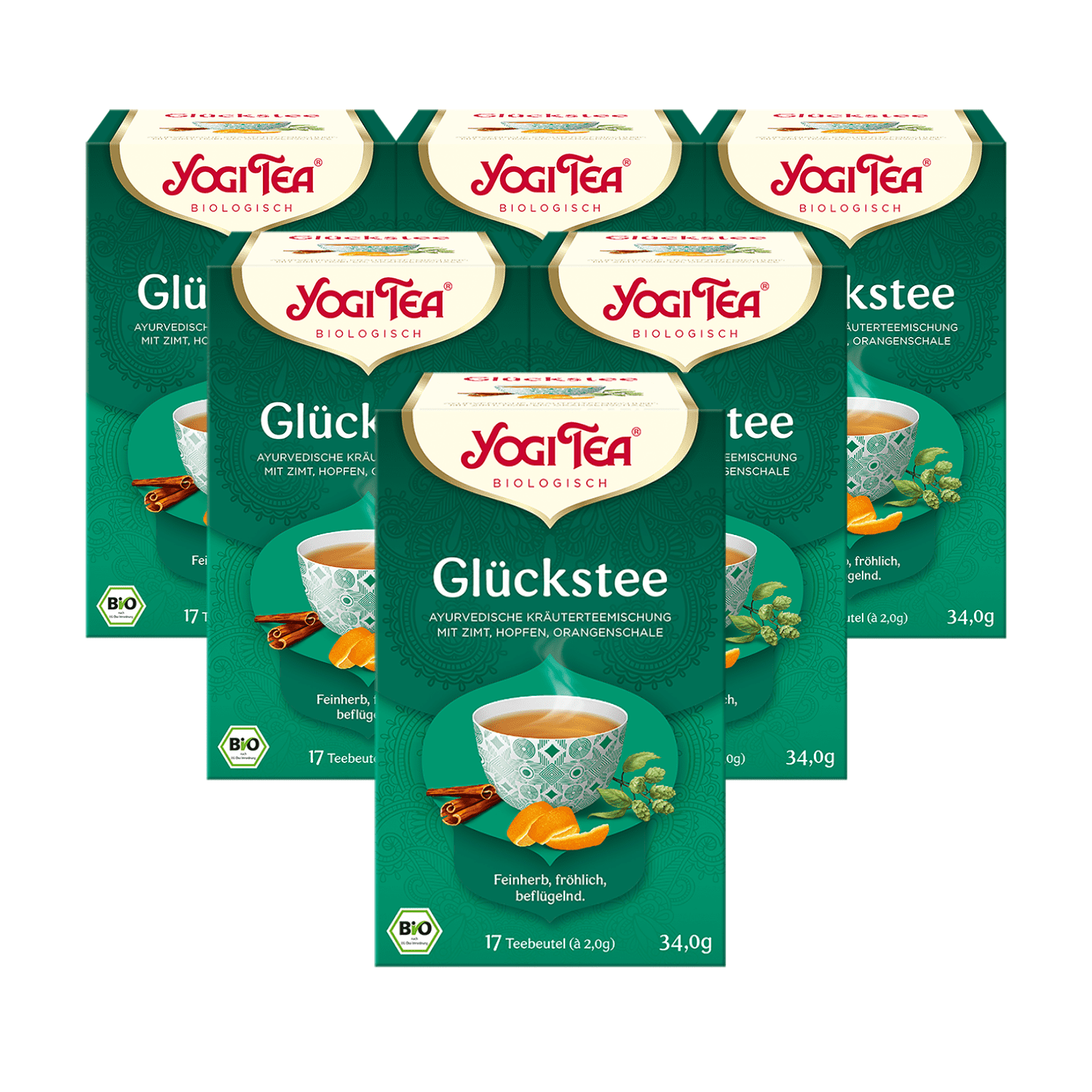 6 x BIO YOGI TEA Glücks Tee | 6 x 34 g 