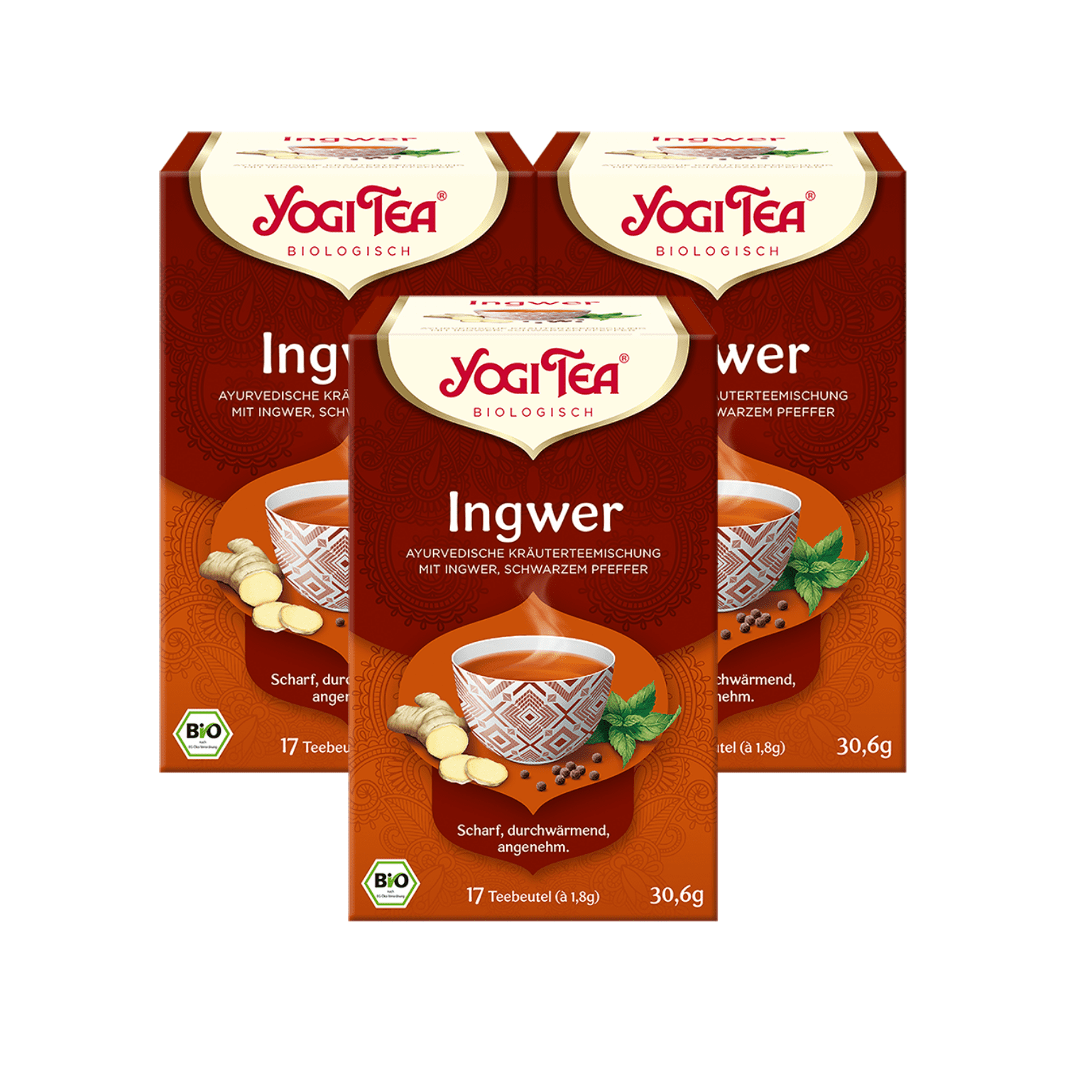3 x BIO YOGI TEA Ingwer | 3 x 30,6g