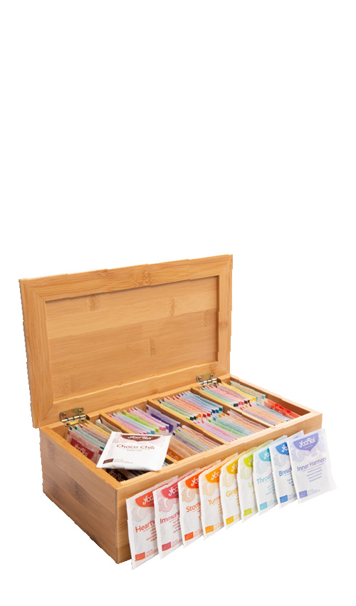 Probierbox aus Holz mit YOGI TEA | 48 Sorten