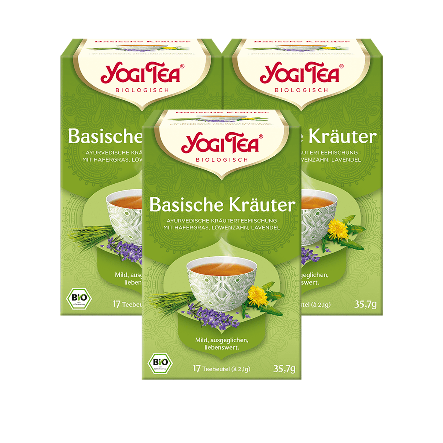 3 x BIO YOGI TEA Basische Kräuter | 3 x 35,7g