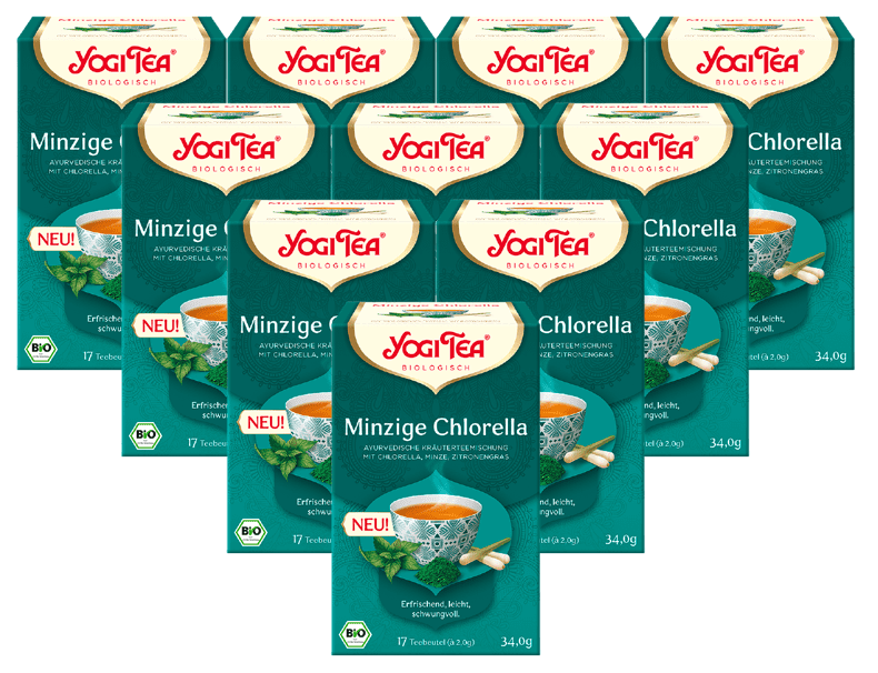 10 x BIO YOGI TEA Minzige Chlorella | 10 x 34g 